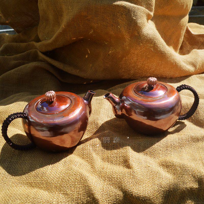 Pure handmade copper trumpet teapot copper teapot copper pot Kung Fu tea trumpet copper kettle pure copper copper boiling water