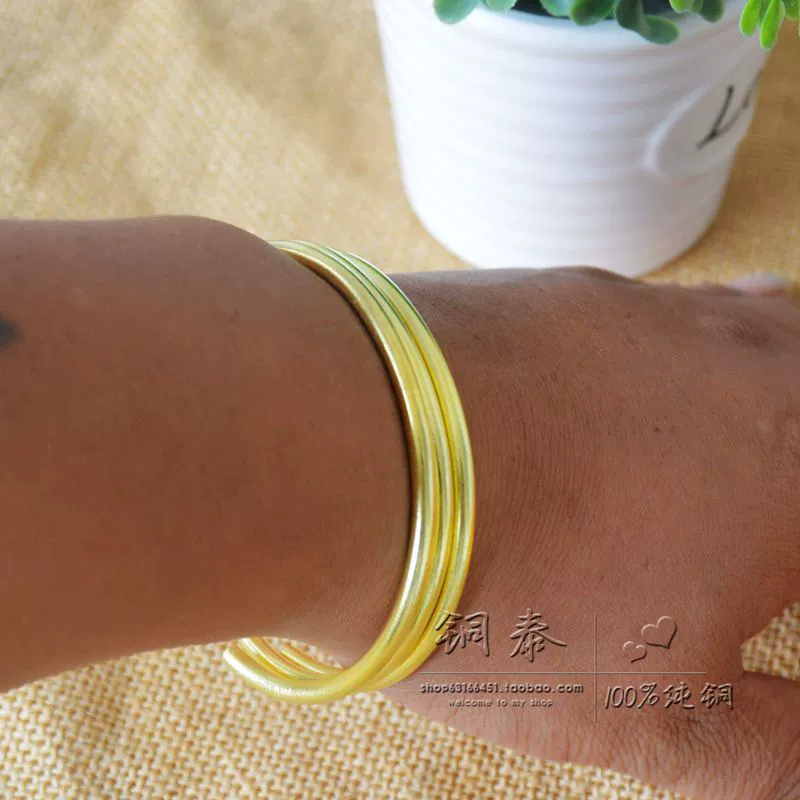 艺 Vòng tay Bracelet Vòng tròn sáng bóng Vòng tay bằng đồng Vòng đeo tay bằng đồng thau không đổi màu - Vòng đeo tay Cuff