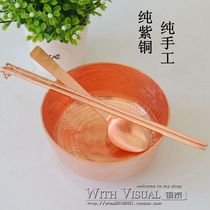  Pure copper bowl Copper tableware Copper bowl chopsticks spoon 3-piece set Copper rice bowl household kitchen bowl chopsticks spoon thickened
