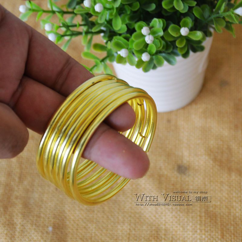 艺 Vòng tay Bracelet Vòng tròn sáng bóng Vòng tay bằng đồng Vòng đeo tay bằng đồng thau không đổi màu - Vòng đeo tay Cuff đá thạch anh tóc vàng