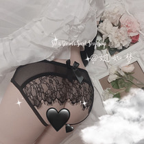 She is dream She is like a dream girl lace sexy and sexy Han open file seduction bow thong T pants~