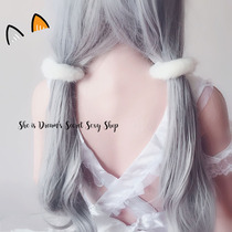 Milk Girl A soft sister Cute Lolita girl flirting daily plush rabbit hair ball Hair circle hair rope