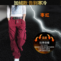 Womens overalls plus velvet thickened winter casual size womens long pants to send boutique canvas belts