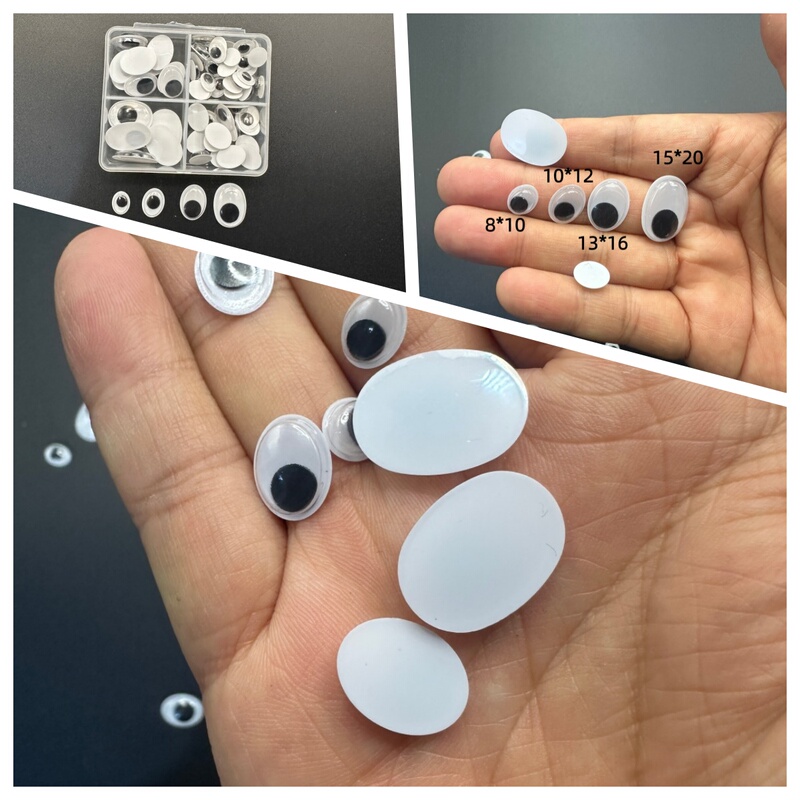 Oval Three-Dimensional Movable Eyeballs, Creative Handmade Glue-Free Oval Small Eyeballs, Three-Dimensional Oval Animal Decorative Eyes Oval Three-Dimensional Movable Eyeballs, Creative Handmade Glue-Free Oval Small Eyeballs, Three-Dimensional Oval Animal Decorative Eyes