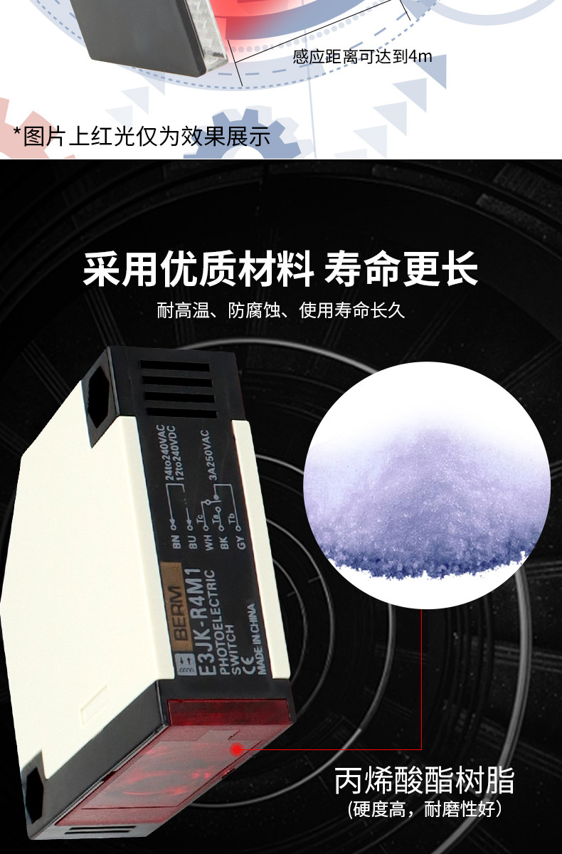 ИК-выключатель e3jk-r4m1 带反光板光电开关 感应器传感器 交直流通用 24v 220v Bell United States