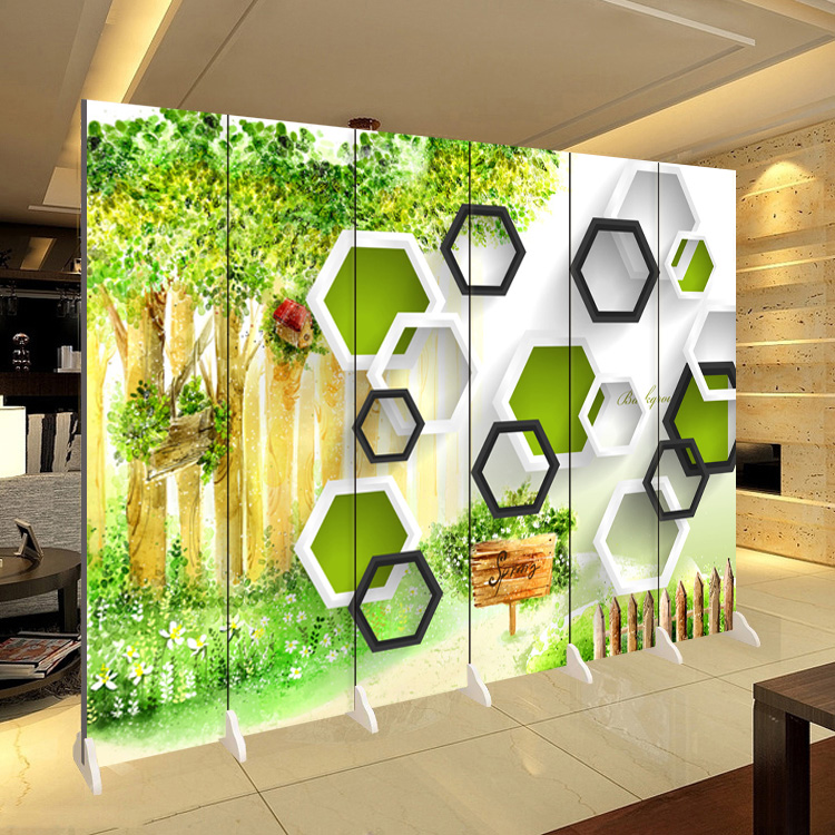 3D ba chiều rừng xanh màn hình tường phân vùng thời trang phòng khách hiên phòng trẻ em thẩm mỹ viện YY neo - Màn hình / Cửa sổ khung cửa gỗ đẹp