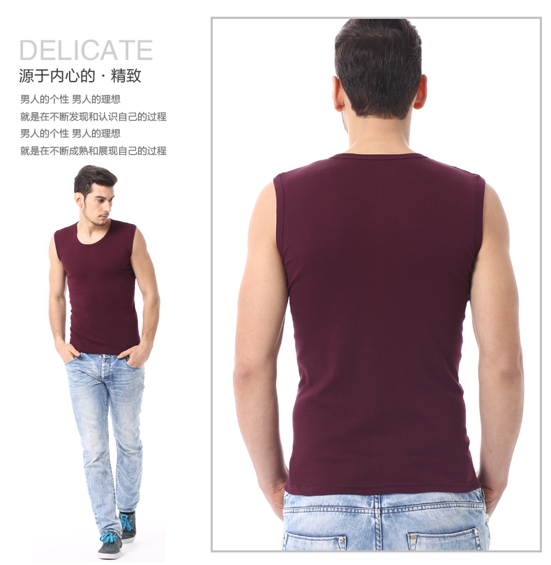 Của nam giới phong cách triều nam áo sơ mi mùa hè phần mỏng cotton mồ hôi thấm không tay rộng vai vest thể thao vest nam triều