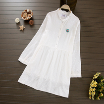 Maternity shirt 2020 Spring and Autumn white shirt loose base shirt autumn cotton hipster maternity top