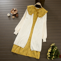 Western style autumn loose two-piece maternity dress autumn pregnant women autumn and winter set fashion pregnant women sweater top