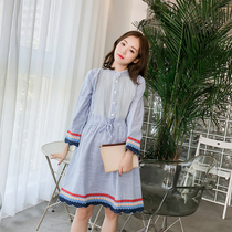 Pregnant women autumn dress maternity dress 2019 autumn and winter loose new Korean autumn long fashion top