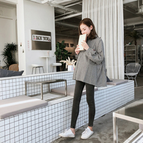 Pregnant women shirt spring and autumn 2019 new Korean version of loose size long sleeve out shirt maternity wear autumn coat