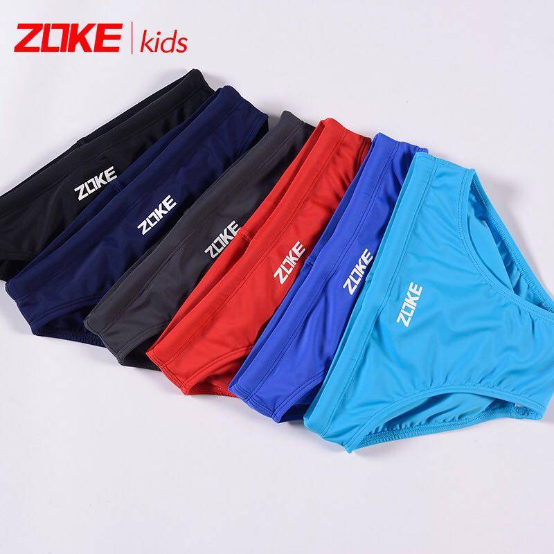 ZOKE Zhouke Children's Black Comfortable Professional Swim Trunks Boys, Zhongda Children's Quick Drying Training Competition Swimming