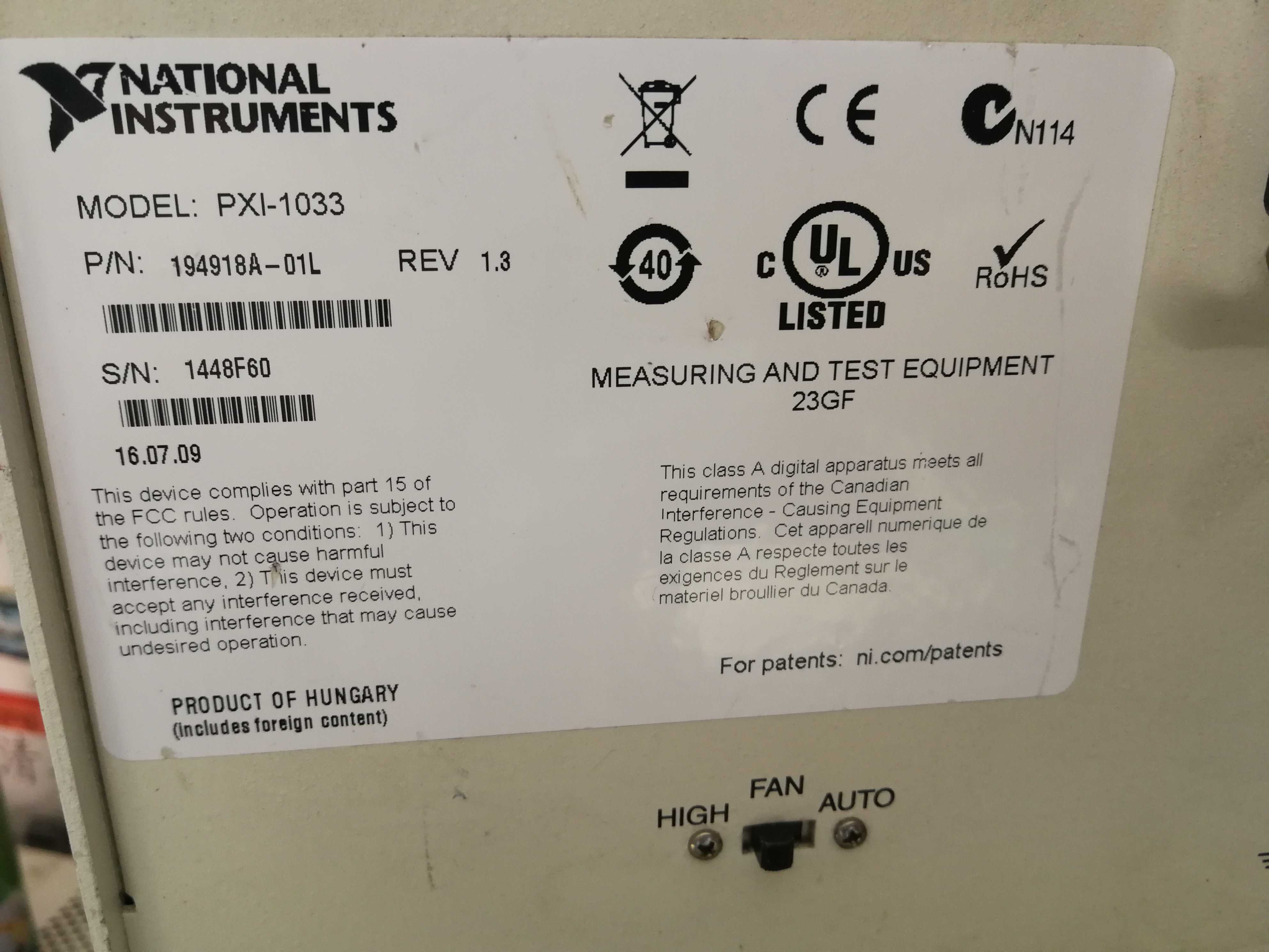 US NI PXI-1033 PXI host shell 779756-01 to be invoiced