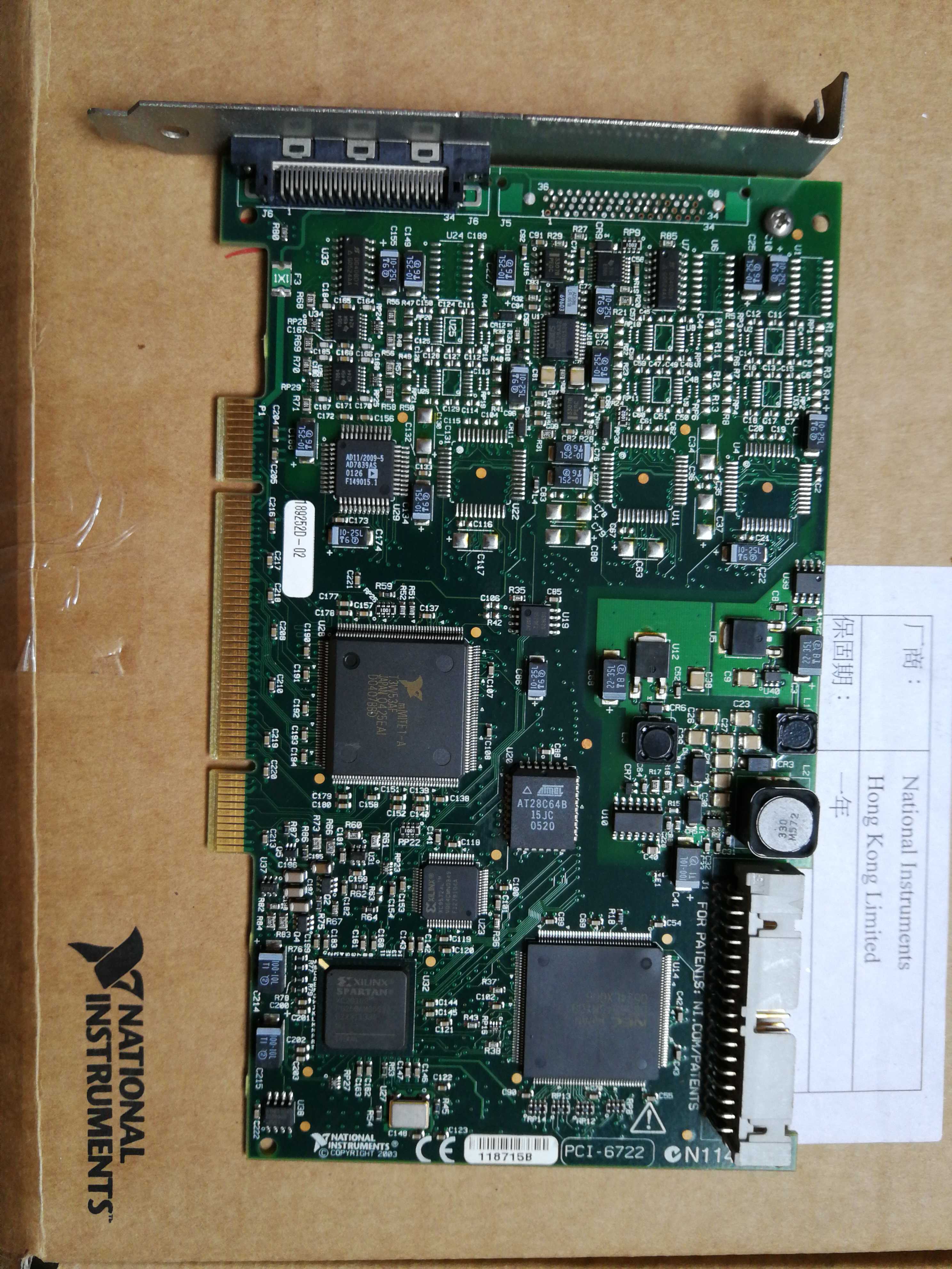 98 new disassembly of the PCI NI-6722 data collection card can be invoiced