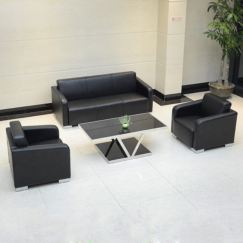 Office sofa triple Sippi modern office simple business tea several combination leather singles leather tea table
