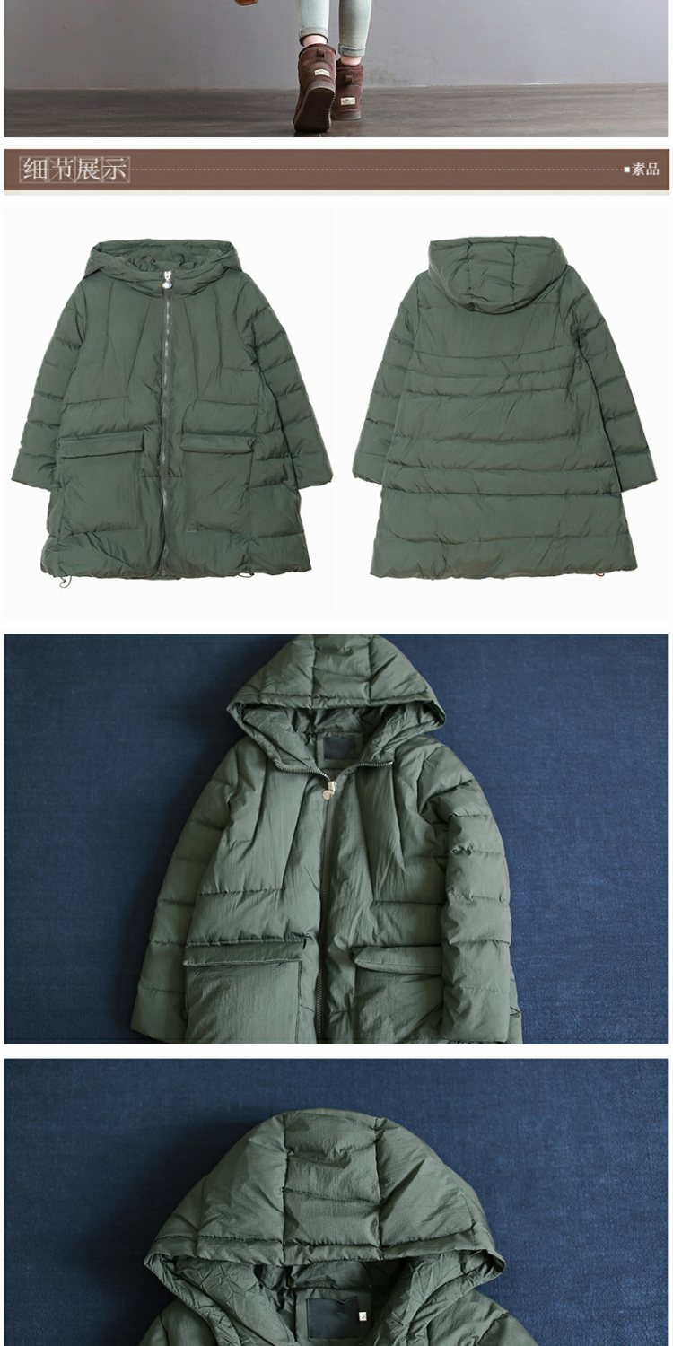 Nghệ thuật mọng nước lỏng lẻo dài tay quần áo cotton trùm đầu của phụ nữ mùa đông mới màu net hoang dã áo khoác cotton dày áo khoác mũ lông nữ