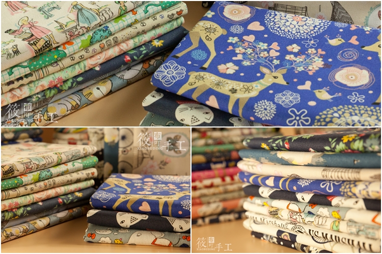Chất liệu cotton cao cấp 12 Một tấm vải Một nhóm Hoạt hình Anh in vải thủ công retro vải cotton thun