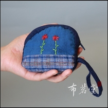 Bo Mingtang Embroidery Flower Splice Cloth Bag Pocket Handmade Cloth Bag