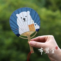 Bumingtang and wind double-sided paper fan super small mini Group fan children export Japanese tail single