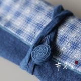 Bujiaotang Tuobuki Scelses Сумка Сумка завязать веревочную руку -Старая почвенная ткань с синей красителем ткань