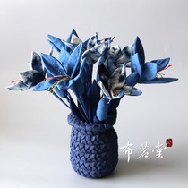 Bouquet Bouquet Bouquet Artisan Artisan Blue Dye Handmade Flower Arrangement Fabric Decoration Flowers
