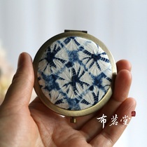 Bumingtang tie-dye small mirror handmade blue-dyed Dali tie-dye portable makeup mirror