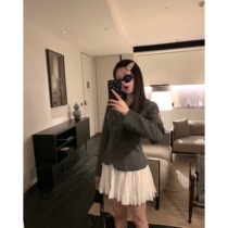 Bulky Home Waltz Girl Grey Butterfly Knot Suit Jacket Woman Spring Autumn 2024 Spring Dress New Casual West Suit