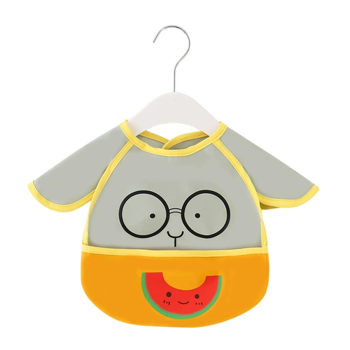 Детский портативный водонепроницаемый летний тонкий нагрудник без рукавов для еды, с карманом, анти-грязь, сзади на завязках