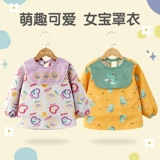 Демисезонный детский фартук для девочек, милый водонепроницаемый нагрудник для еды, анти-грязь, в западном стиле, с карманом