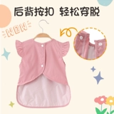 Летний детский водонепроницаемый нагрудник для девочек без рукавов для еды, фартук для принцессы, год кролика