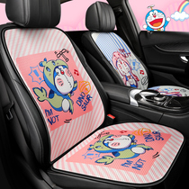 Cartoon car seat cushion summer ice silk cushion four seasons universal car seat cushion single backrest breathable and ventilated three-piece set