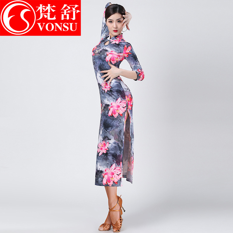 Van Shulladin Dance Dance Rehearsical 2020 Autumn Winter New Female Classical Dance Art Coveney Costume Improvement Qipao
