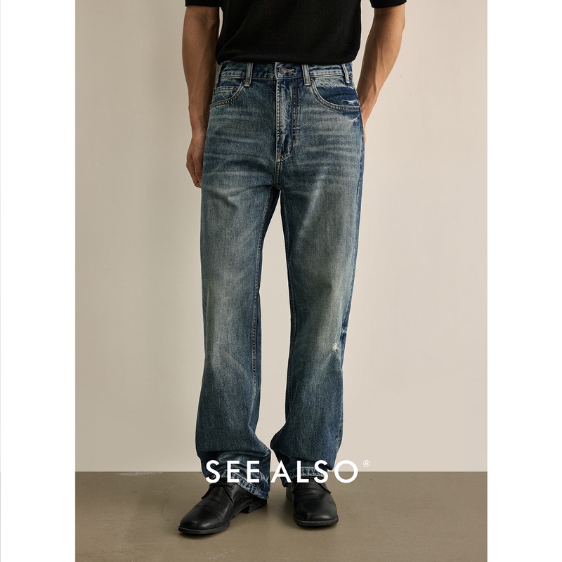 See Also『Black Label Blue Jeans』Retro Vintage Style American Distressed Faded Versatile Summer Straight-Leg Jeans See Also『Black Label Blue Jeans』Retro Vintage Style American Distressed Faded Versatile Summer Straight-Leg Jeans