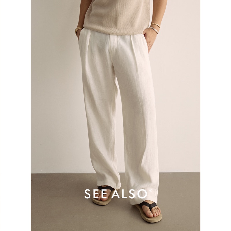 See Also Old Money Style Linen Pants Men's Trousers 2026 New Summer Thin Loose Straight Casual Long Pants