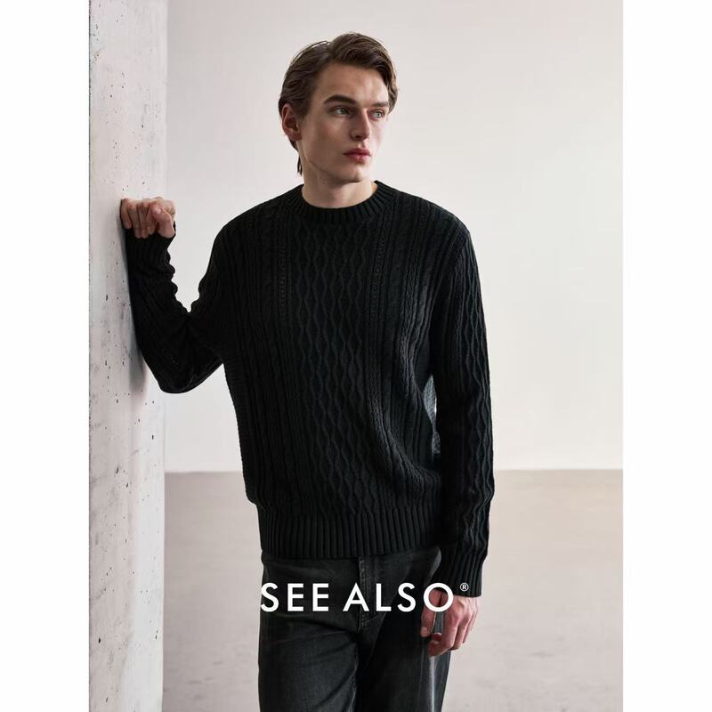 See Also『Black Label Flagship』Old Money Style Men's Wool Blend Cable Knit Sweater for Teenagers