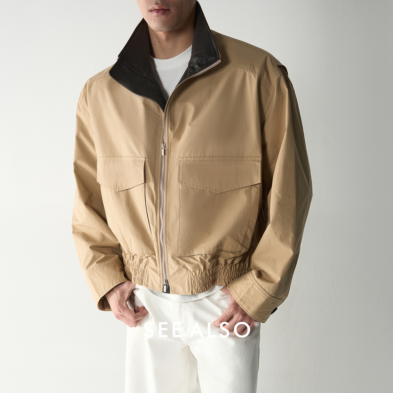 See Also "26Ss" Genuine Leather Sheepskin Workwear Minimalist American Retro Short New Aristocratic Silhouette Jacket