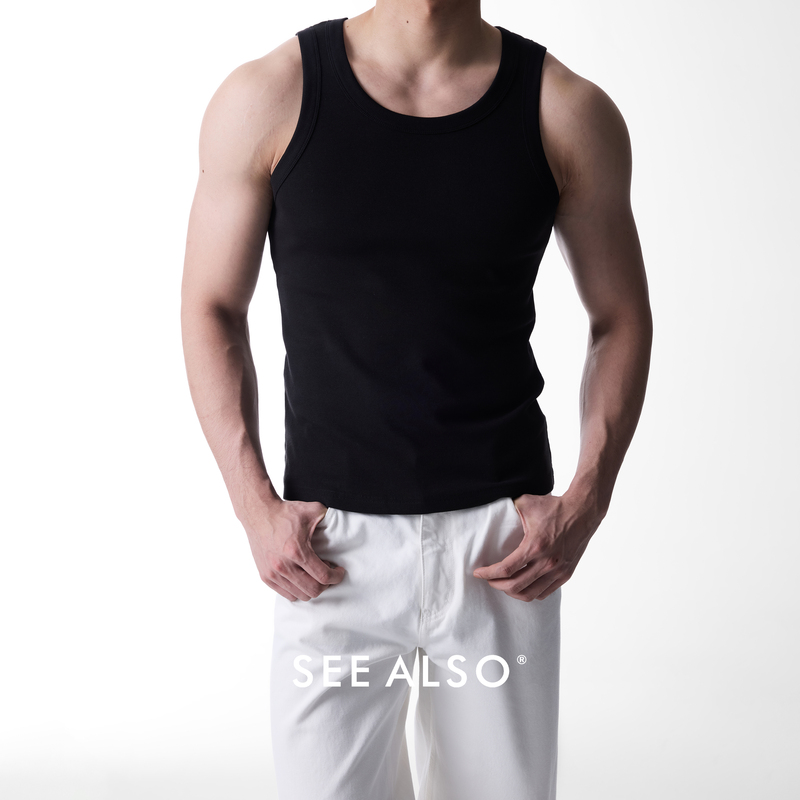 See Also American-Style Basic Ribbed Stretch Cotton Hip-Hop Casual Unisex Versatile Fitness Tank Top 3048