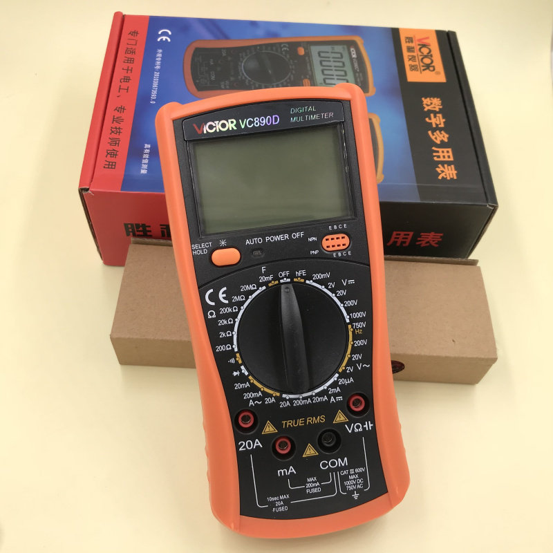 Victory Universal Meter Digital High Precision Fully Automatic Digital Display Household Multifunctional Electrician Universal Meter VC890D