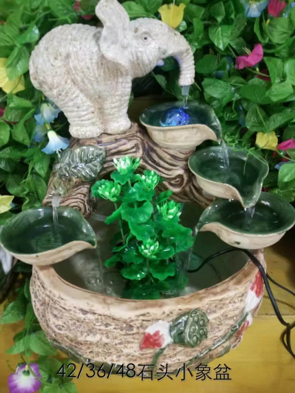 Zhao Cai Xiang Ceramic flowing water bonsai goldfish tank Desk surface desktop turtle tank Humidifier