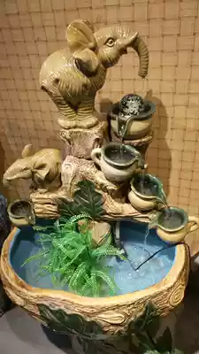 Lucky elephant Household company Lucky fish tank Fountain running water humidifier Floor long fish tank housewarming gift