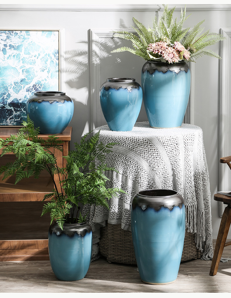 Landing a large ceramic vase furnishing articles contracted and I sitting room dry flower arranging flowers porcelain hotel villa decoration POTS