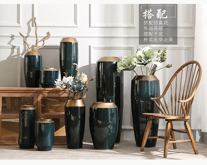 Large modern ceramic vase simulation flower flower arranging flower implement a sitting room be born furnishing articles suit hydroponic flower pot American