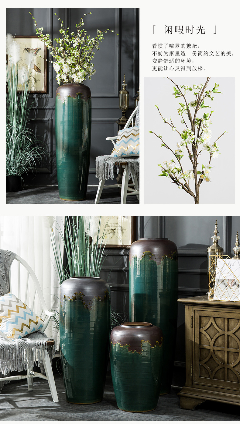 Ceramic vases, flower arrangement sitting room place I and contracted to restore ancient ways the dried ou landing big flowerpot jingdezhen porcelain