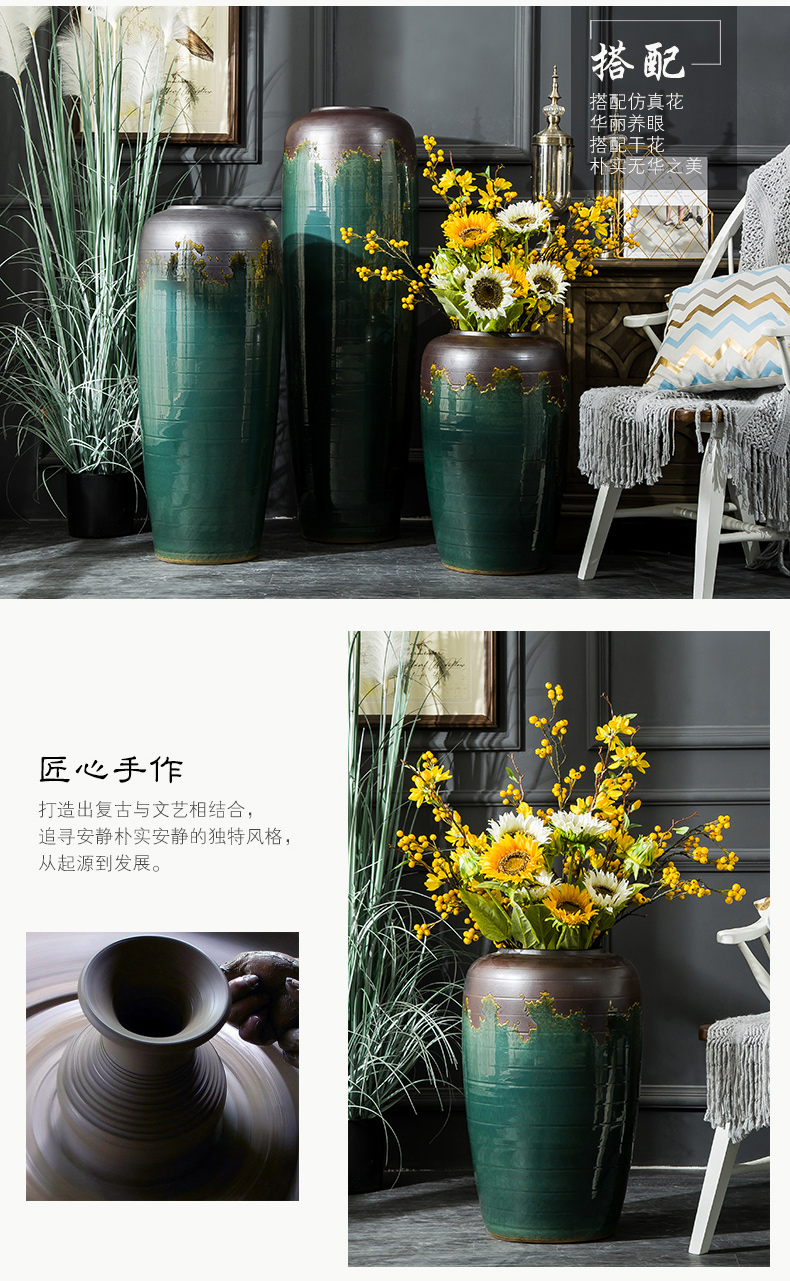 Ceramic vases, flower arrangement sitting room place I and contracted to restore ancient ways the dried ou landing big flowerpot jingdezhen porcelain