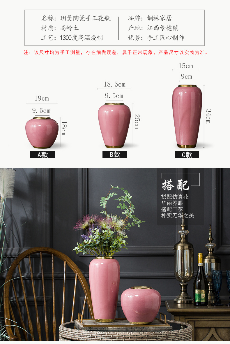 Vase furnishing articles European style small POTS dry flower arranging flowers sitting room is contracted and I household small pure and fresh and creative decoration