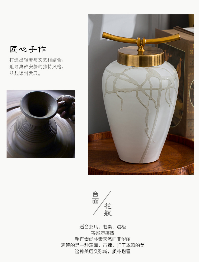 Simulation flower, dried flower flower arranging new sitting room of Chinese style household ceramic vase furnishing articles furnishing articles, the sitting room is contracted Europe type arranging flowers