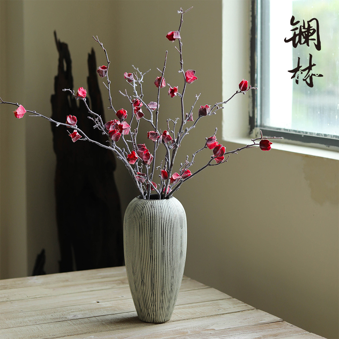 Autumn simulation flower fruit coarse pottery furnishing articles do old wabi-sabi wind restoring ancient ways home stay soft adornment art film props