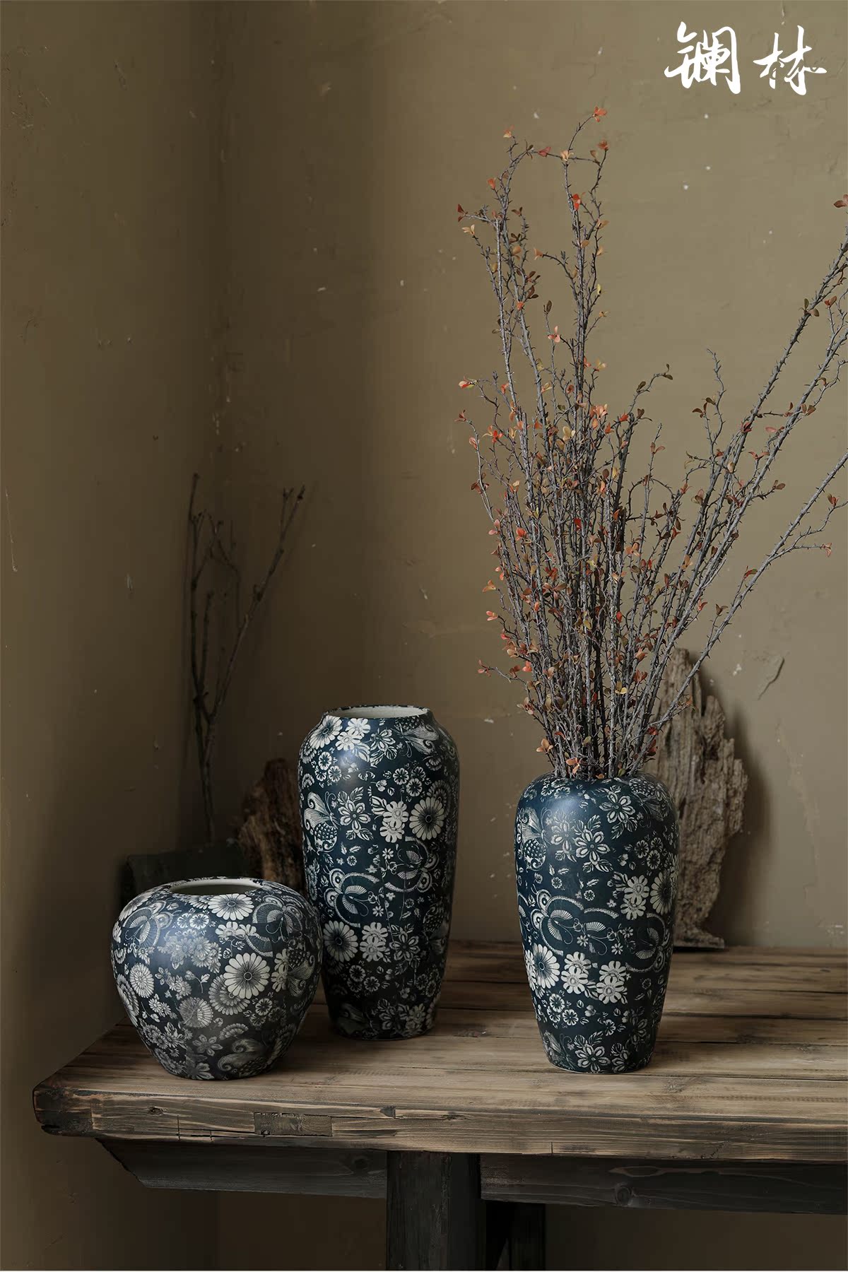 Retro vases, flower arranging ceramic creative zen desktop home stay dry flower is contracted sitting room mesa adornment furnishing articles