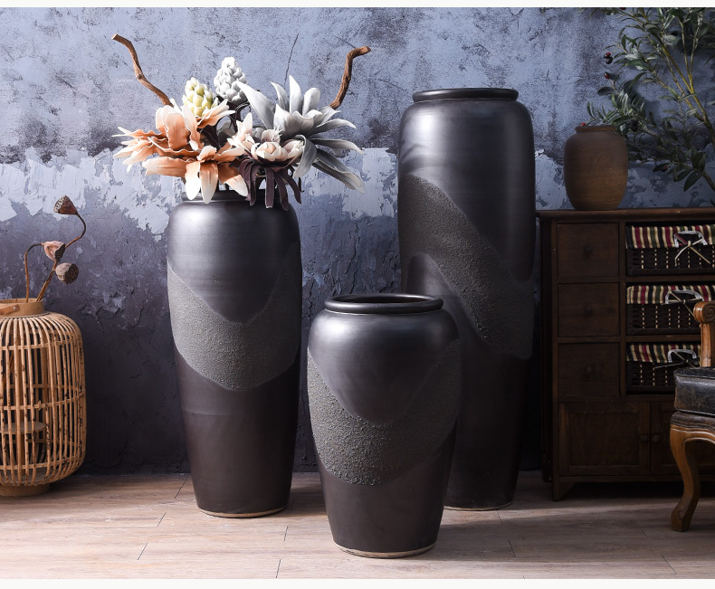 Chinese style restoring ancient ways do old dried flower arranging flowers is placed, the hotel ground ceramic vase in the sitting room porch large creative vase