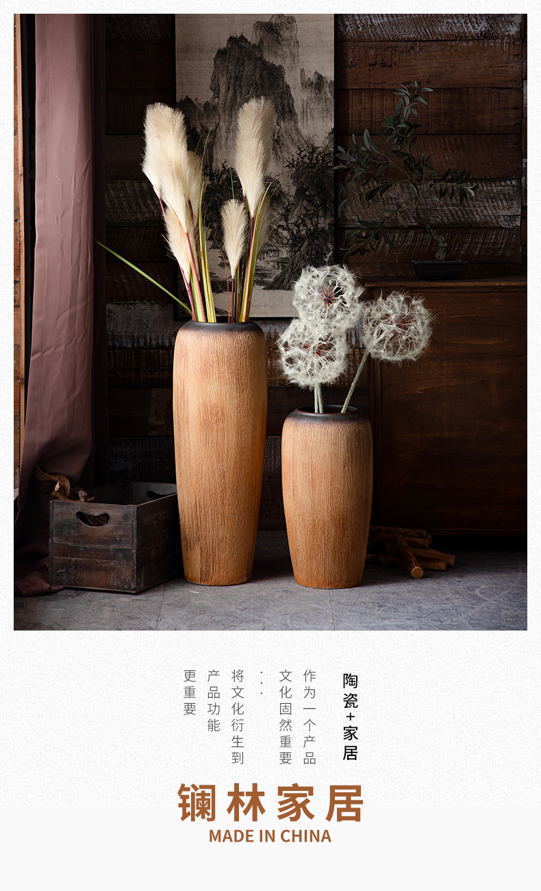 Jingdezhen ceramic vases, new Chinese style restoring ancient ways is nostalgic zen dried flowers flower arrangement sitting room adornment landing big furnishing articles